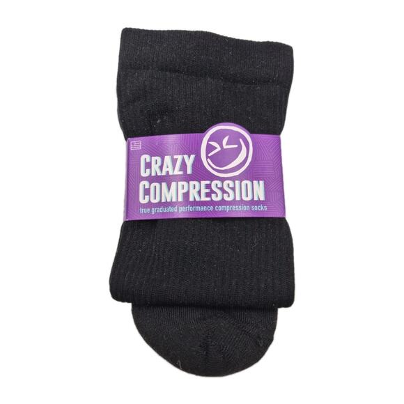 Crazy Compression Black Graduated Compression Socks Size S NEW - Picture 1 of 7